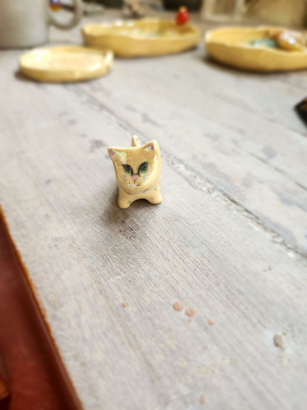 Thumbnail: Starry cat miniature (with mother of pearl glaze)