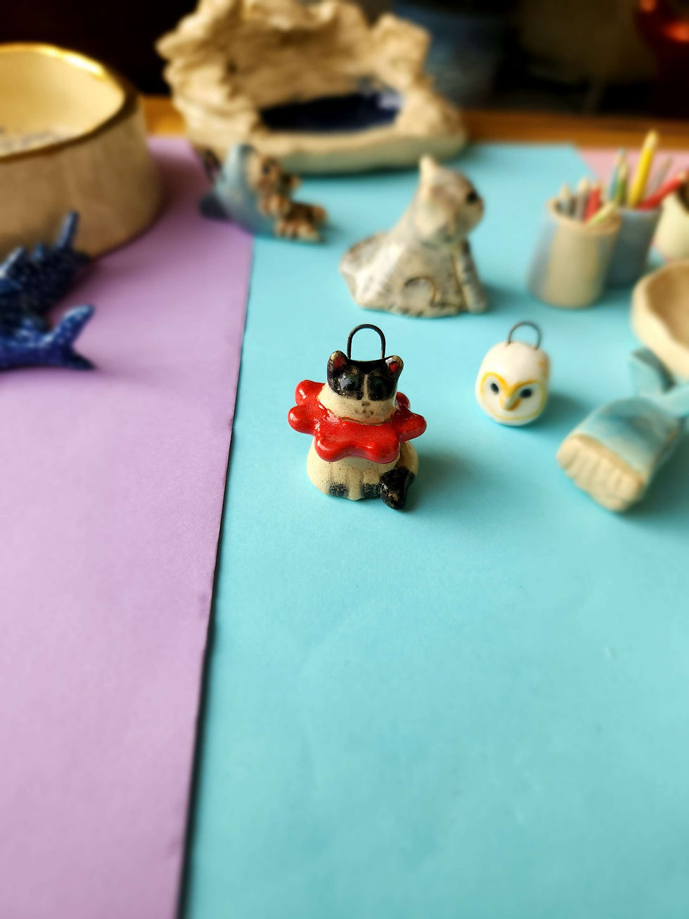 Thumbnail: Cat in Flower costume Pendant/ring holder