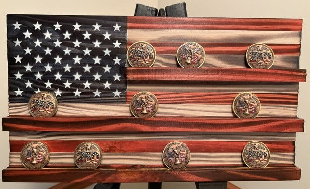 Thumbnail: Challenge Coin American Flag Display