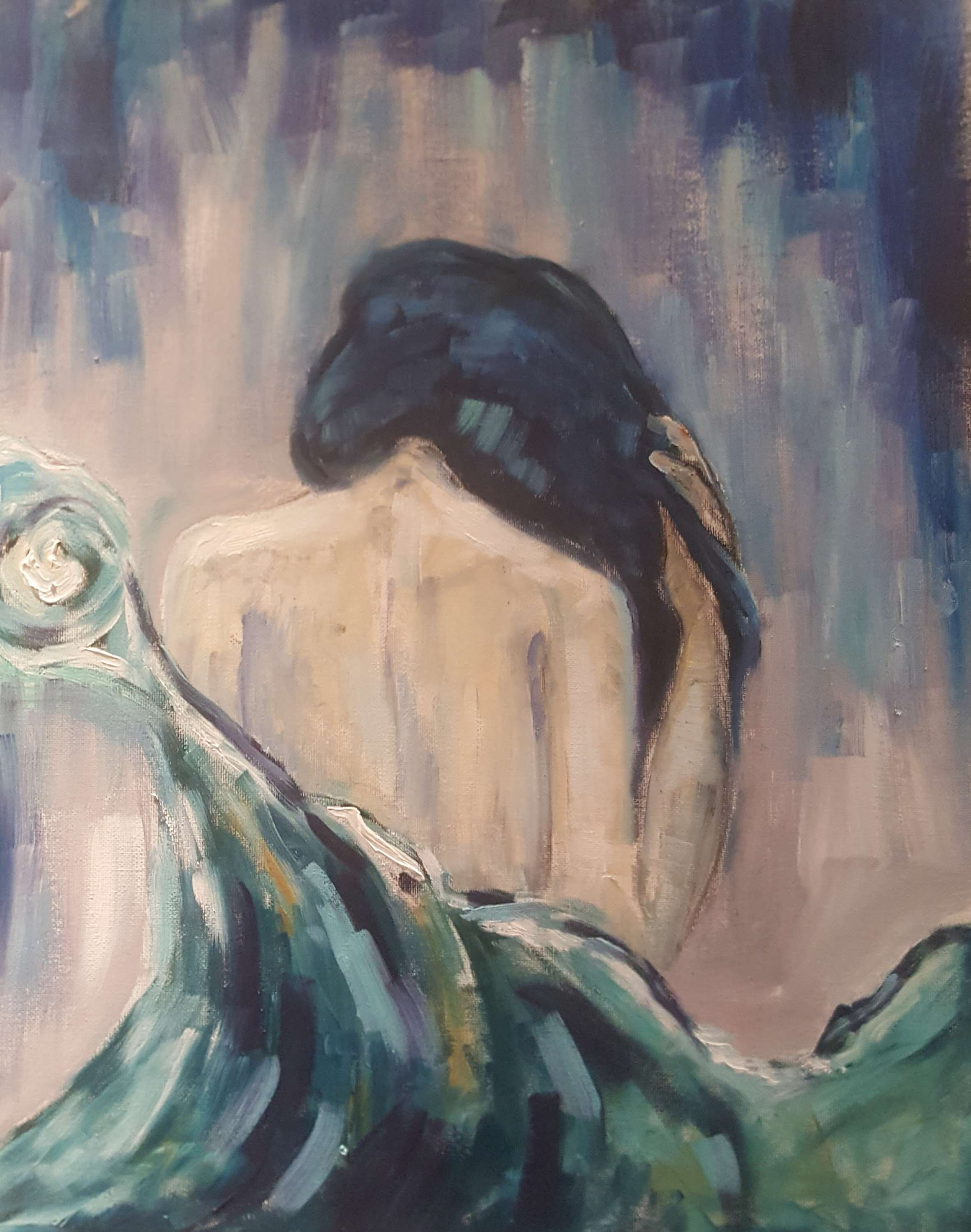 The Wave / Oil on Cardboard /