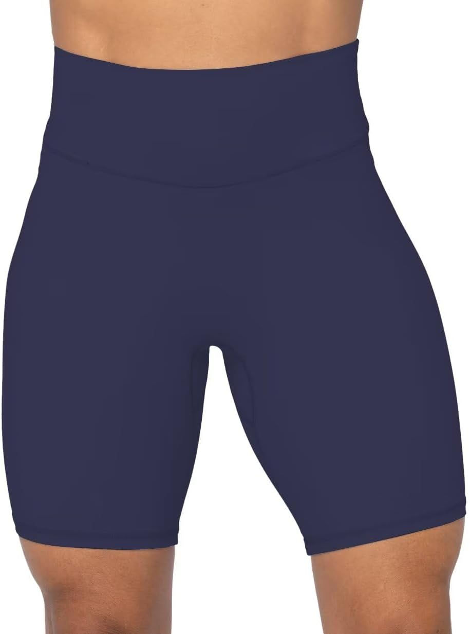 Thumbnail: No Front Seam High Waist Biker Shorts for Women, Squat Proof Yoga Workout Gym B