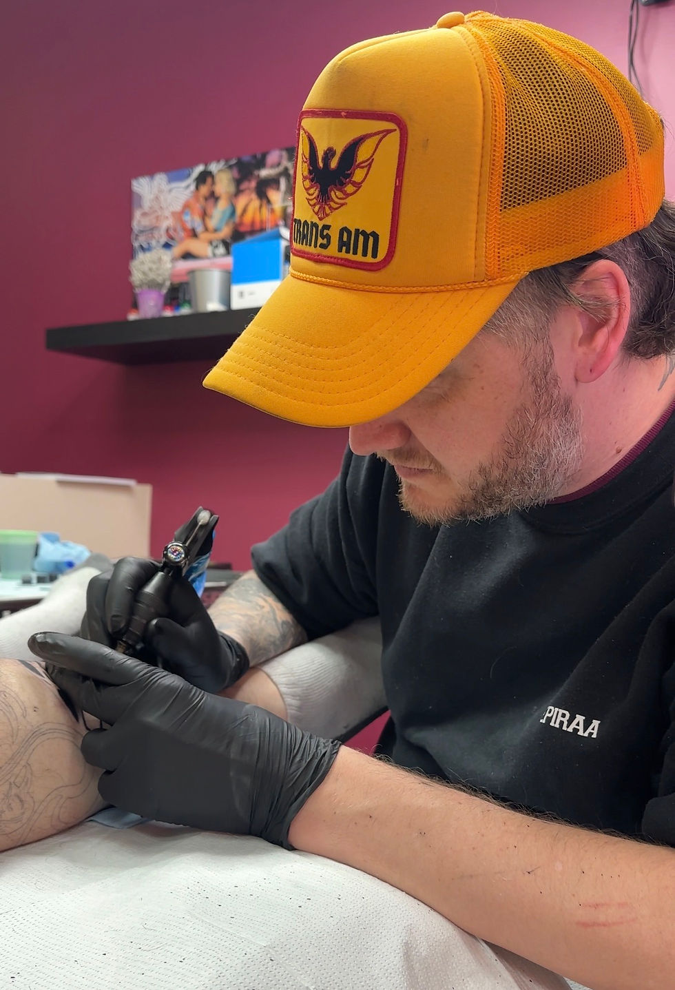 Coatsie tattooing large black and grey tattoo piece