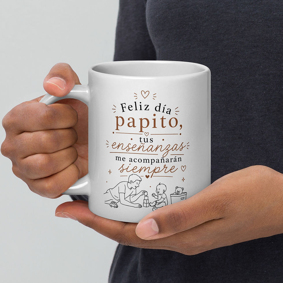 Thumbnail: Feliz día papito, tus enseñanzas me acompañarán siempre - White glossy mug