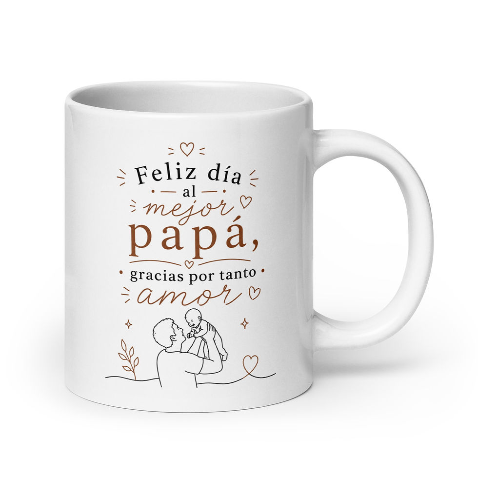 Thumbnail: Feliz día al mejor papá, gracias por tanto amor - White glossy mug
