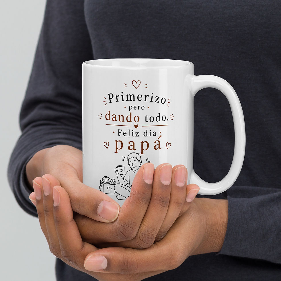Thumbnail: Primerizo pero dando todo. Feliz día papá - White glossy mug