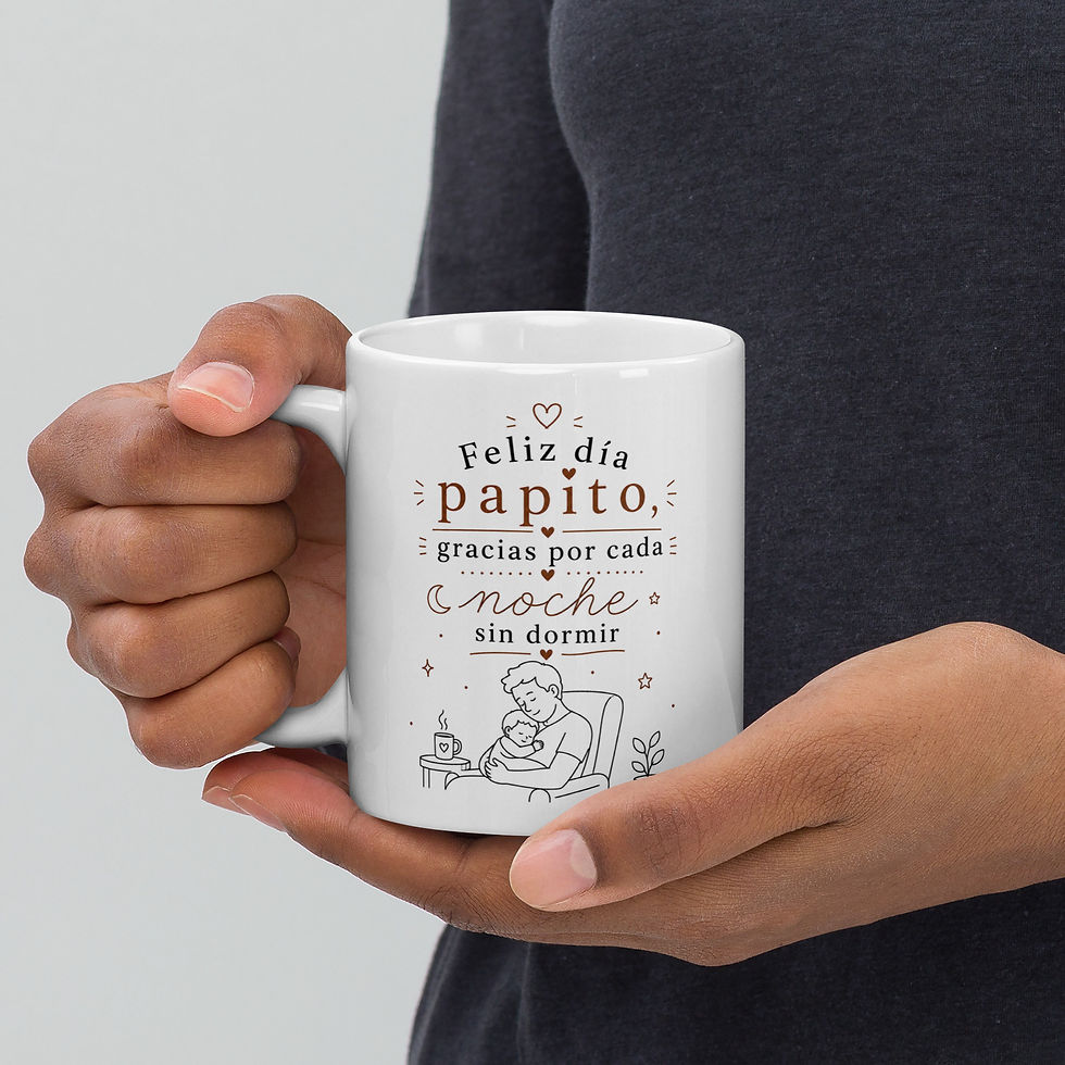 Thumbnail: Feliz día papito, gracias por cada noche sin dormir - White glossy mug