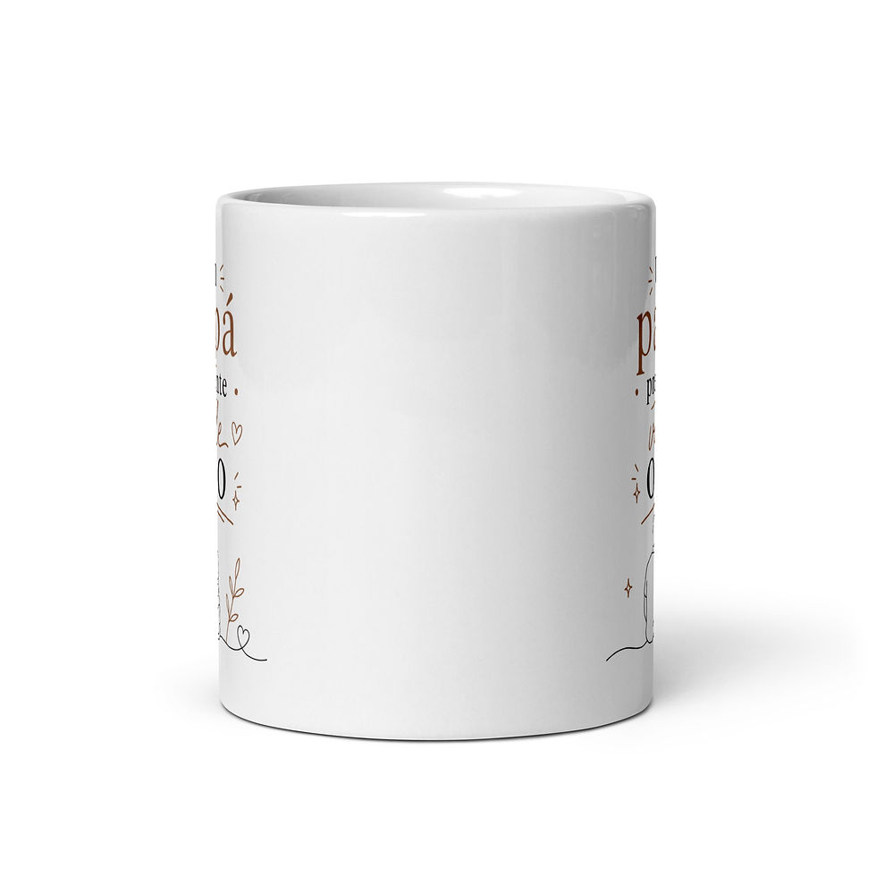 Thumbnail: Un papá presente vale oro - White glossy mug