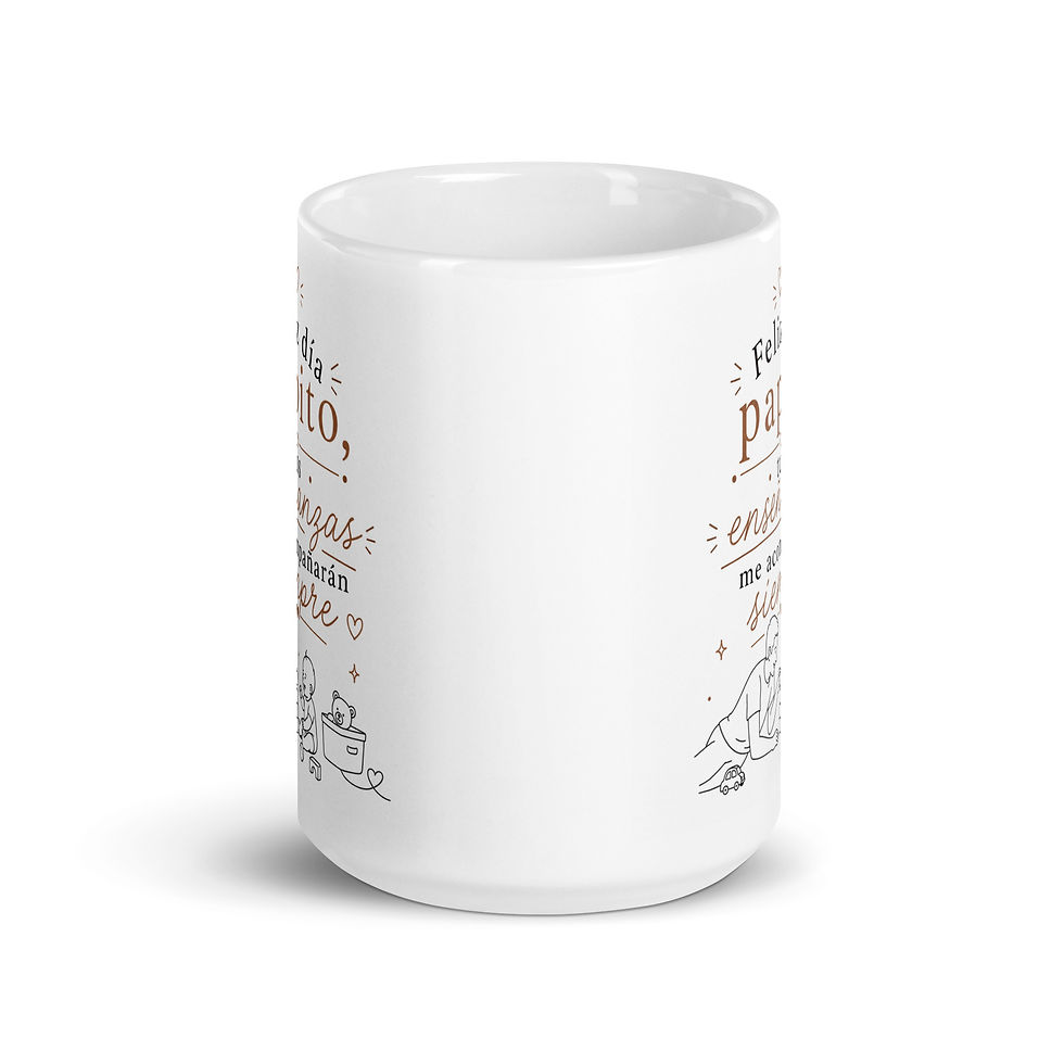 Thumbnail: Feliz día papito, tus enseñanzas me acompañarán siempre - White glossy mug