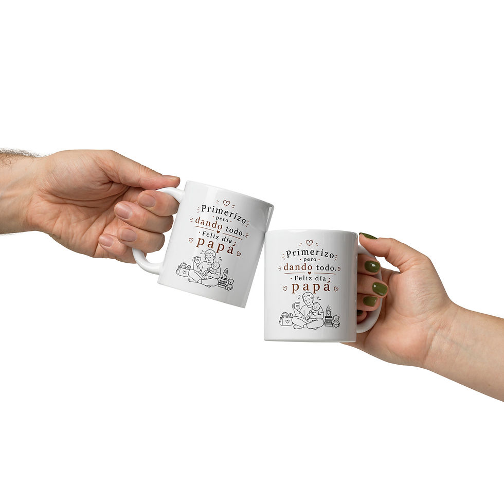 Thumbnail: Primerizo pero dando todo. Feliz día papá - White glossy mug