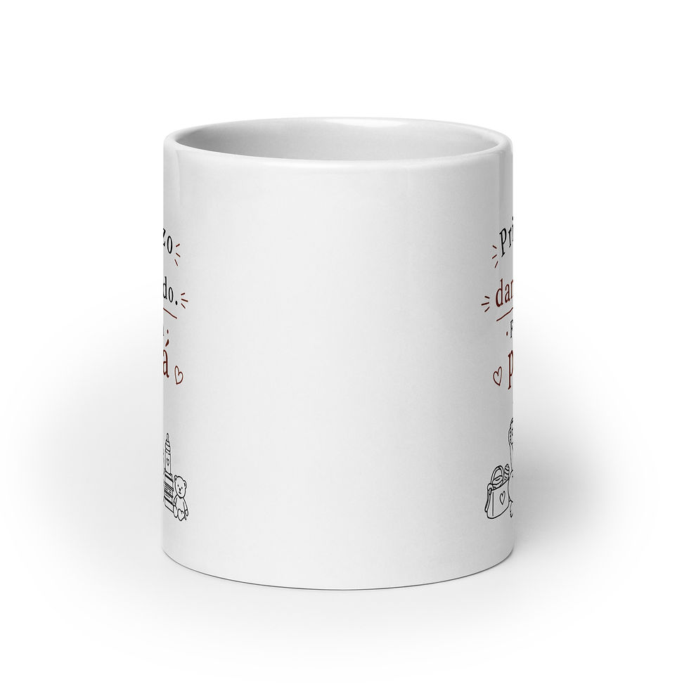 Thumbnail: Primerizo pero dando todo. Feliz día papá - White glossy mug