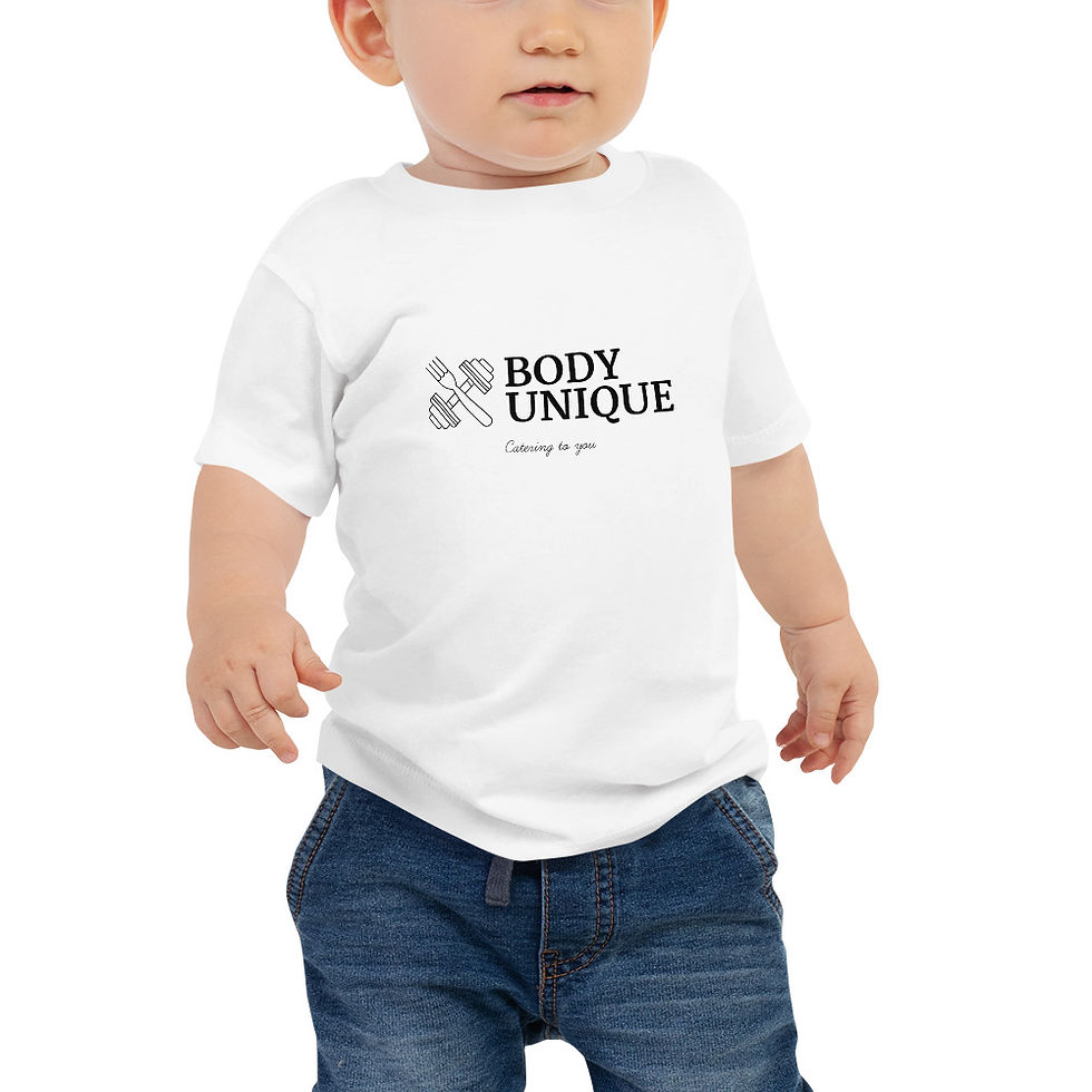 Baby Jersey Short Sleeve Tee: Black Logo 