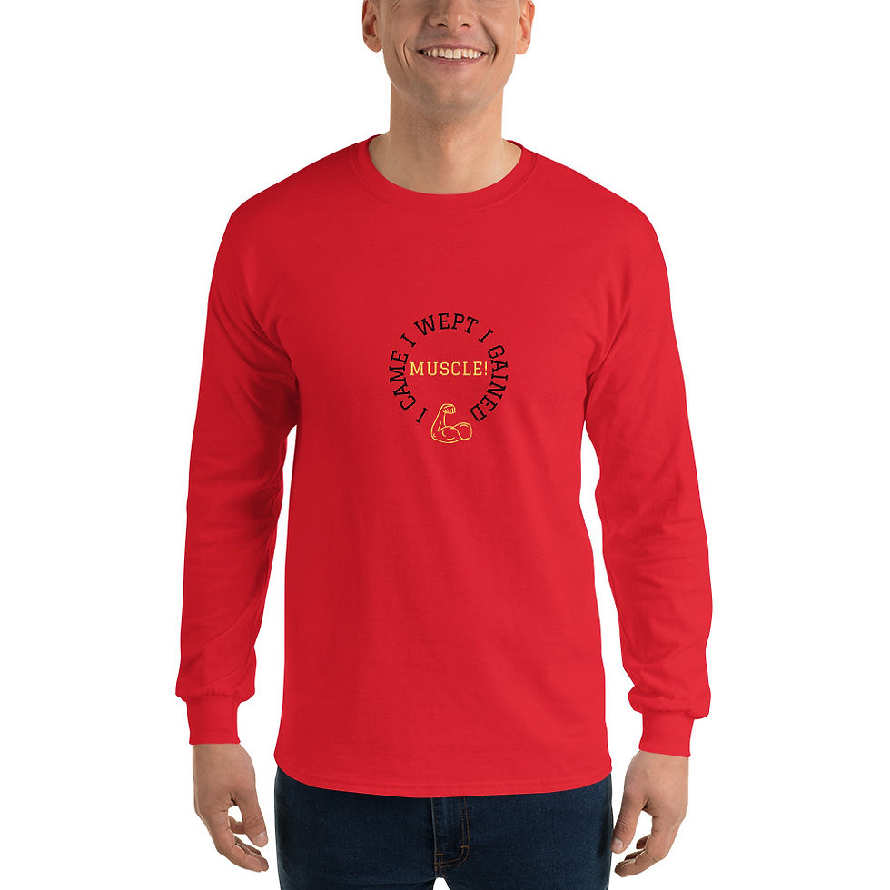 Thumbnail: Men’s Muscle Long Sleeve Shirt: Black Logo