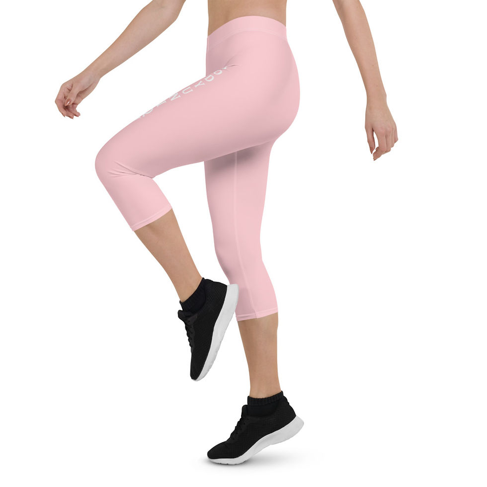 Thumbnail: Body Unique Pink Capri Leggings: White Logo