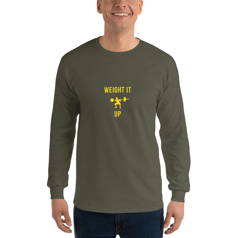 Thumbnail: Men’s Weight Long Sleeve Shirt: Yellow Logo 