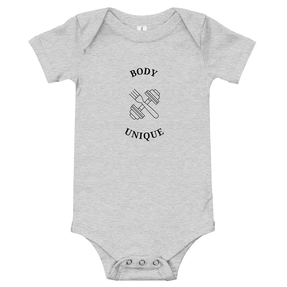 Thumbnail: Baby Short Sleeve One Piece: Black Logo