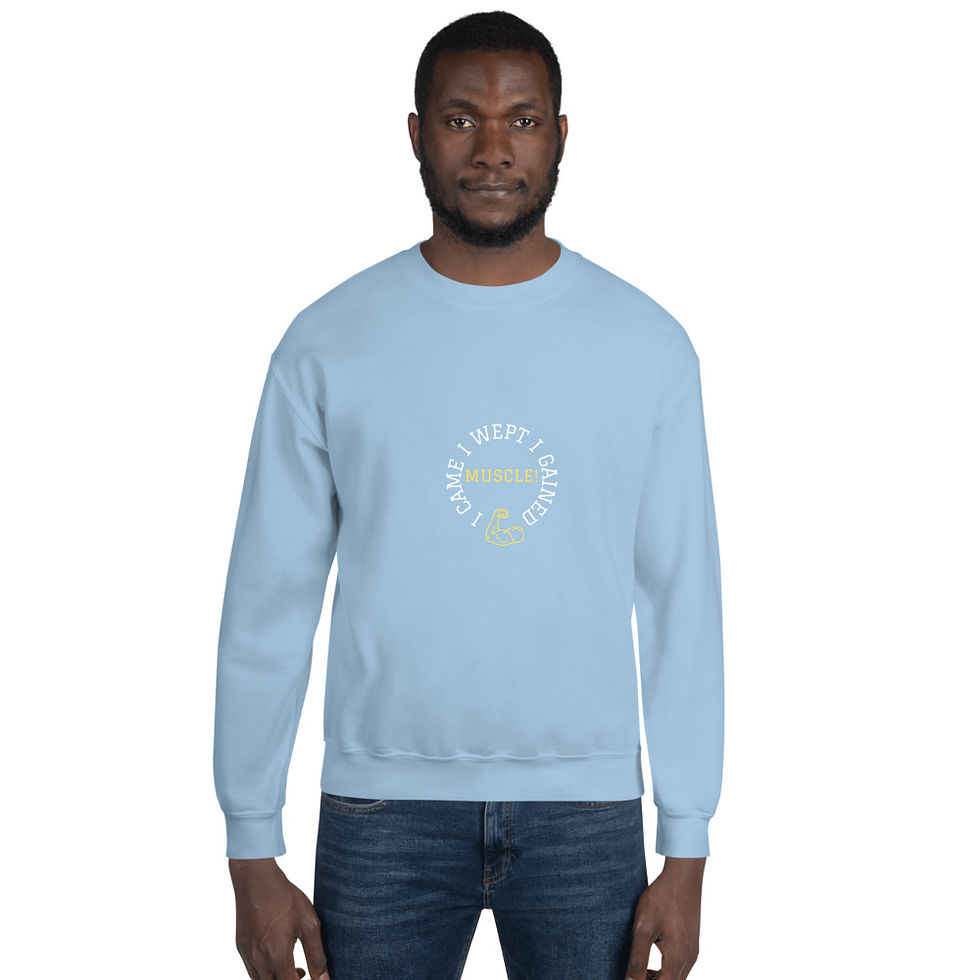 Thumbnail: Unisex Muscle Sweatshirt: White Logo 