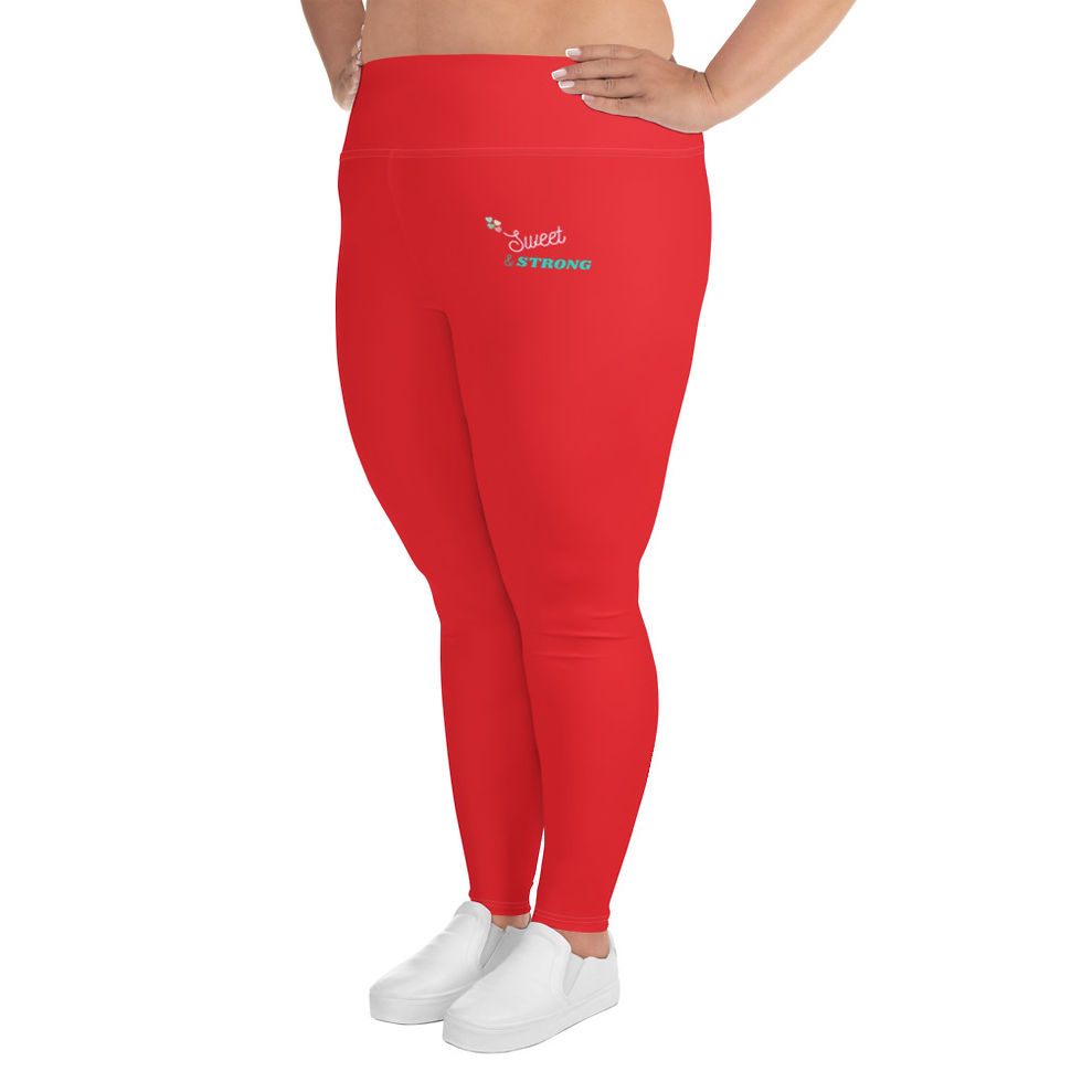 Thumbnail: Sweet White Red Plus Size Leggings
