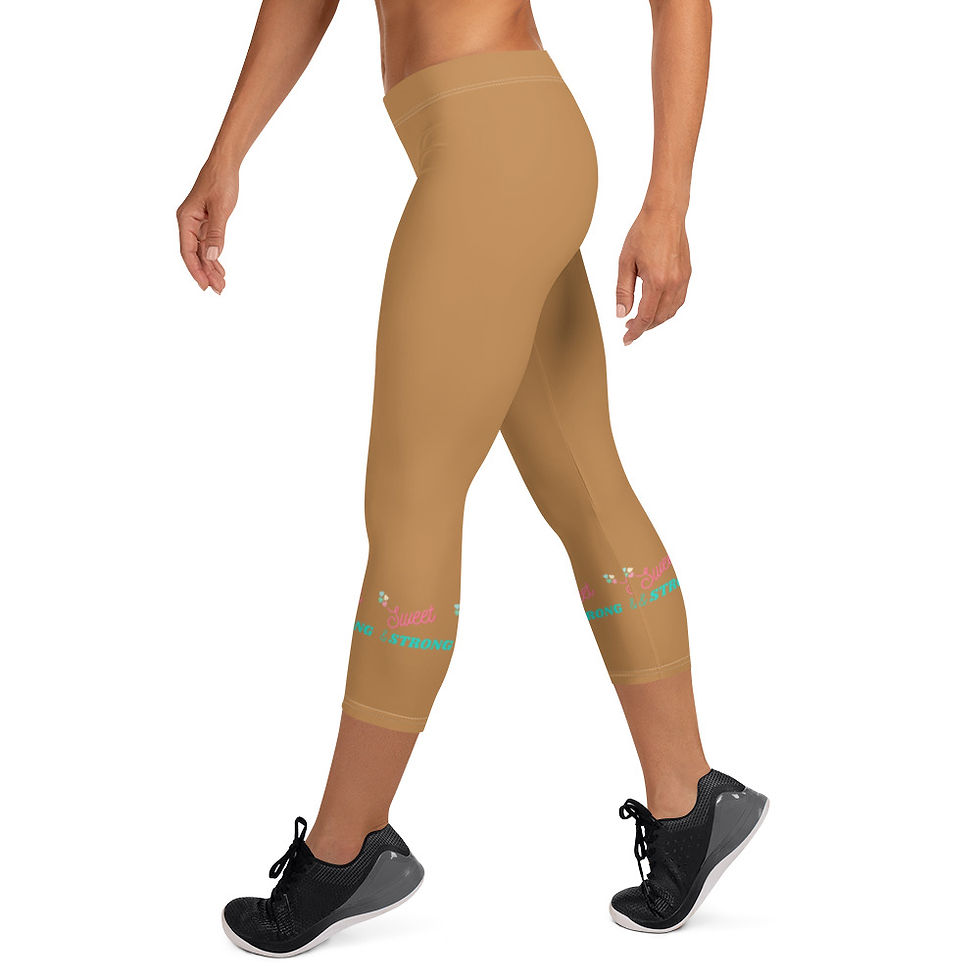 Thumbnail: Sweet Pink Light Brown Capri Leggings   