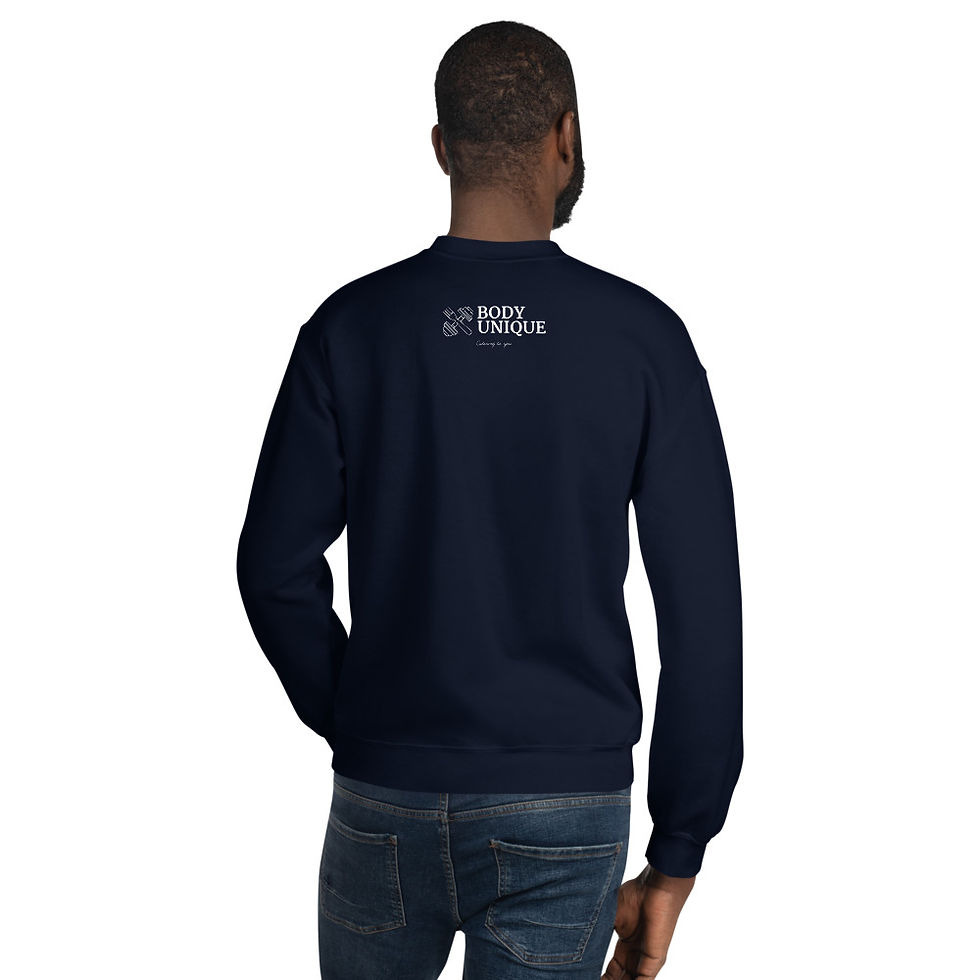 Thumbnail: Unisex Muscle Sweatshirt: White Logo 