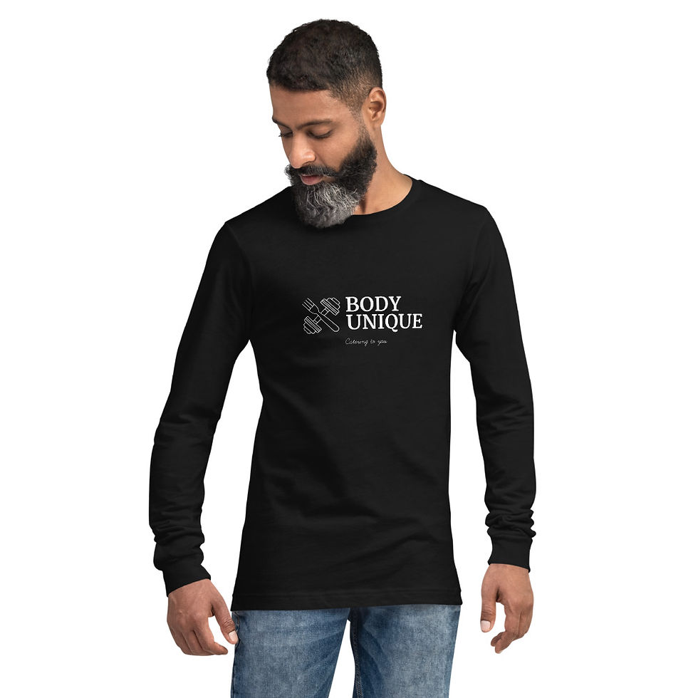 Thumbnail: Body Unique Unisex Long Sleeve Tee: White Logo