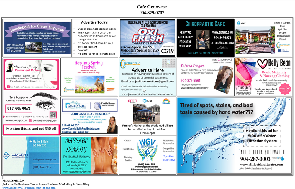 Best Deal Yet! 35 Placemat Ads!