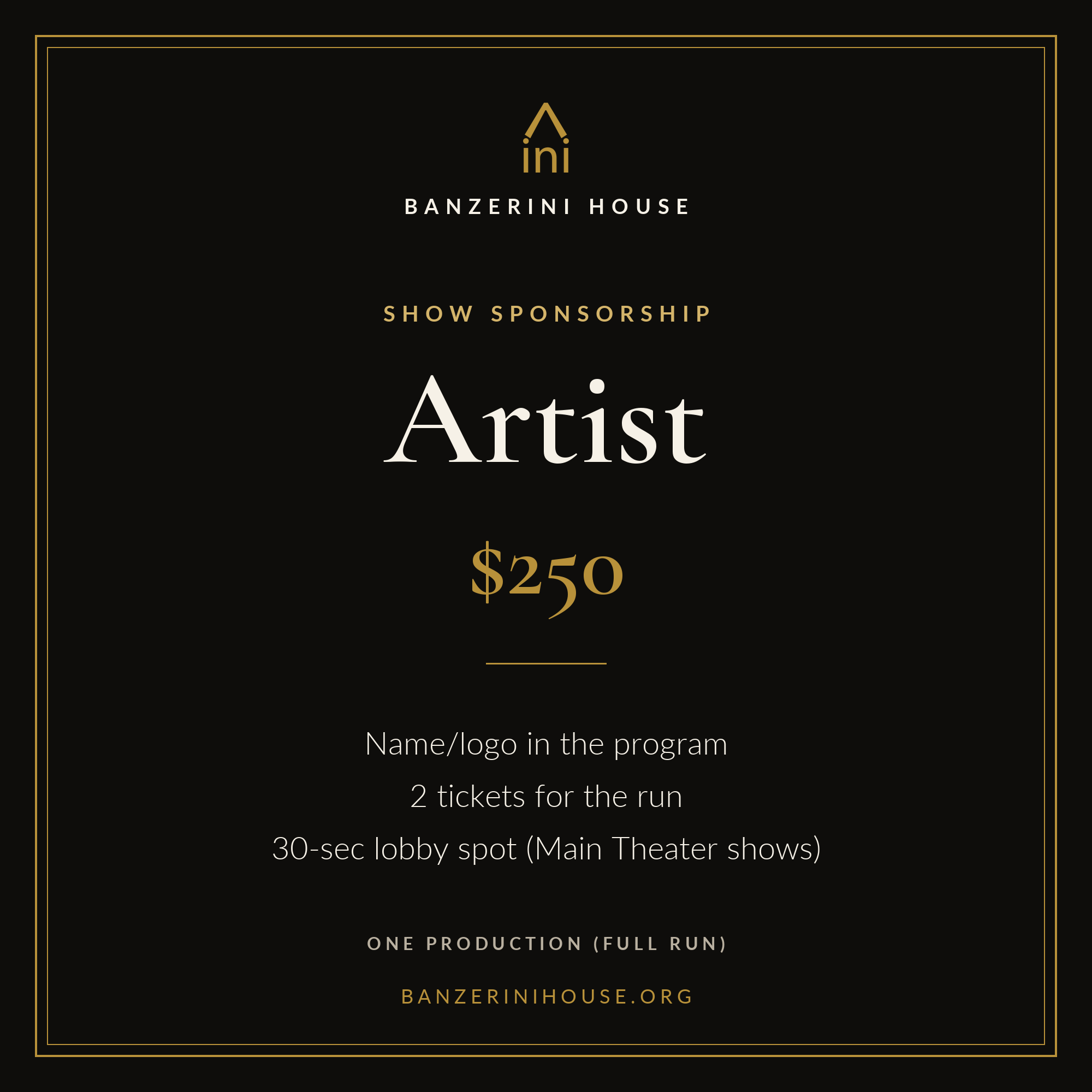 Show Sponsorship - Artist