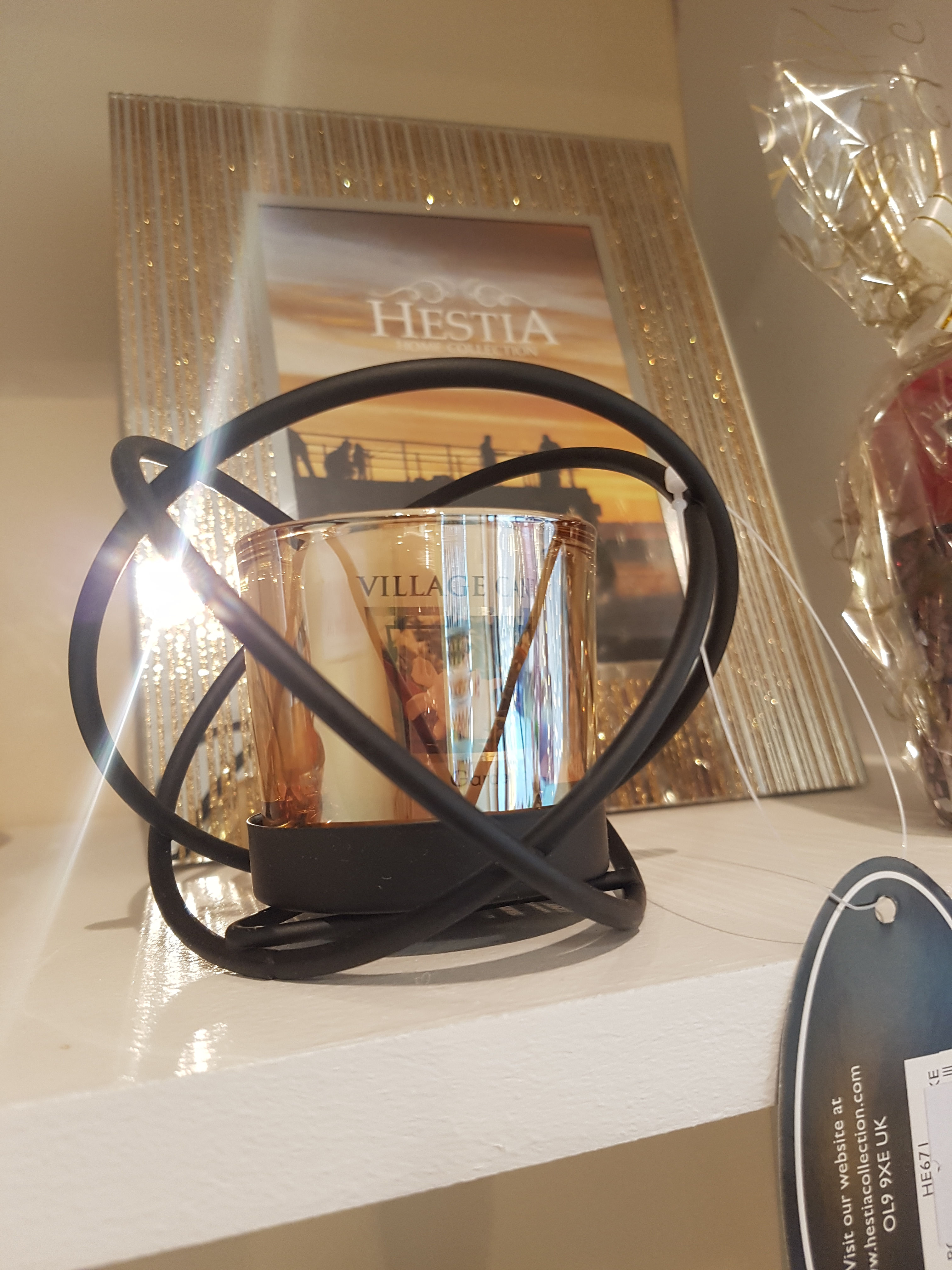 black and gold sampler/t-light holder