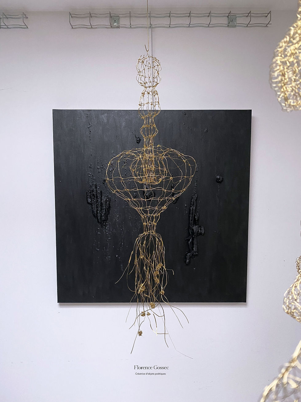 Thumbnail: Suspension" méduse" artisanat d'art sculpture en laiton objet décoratif