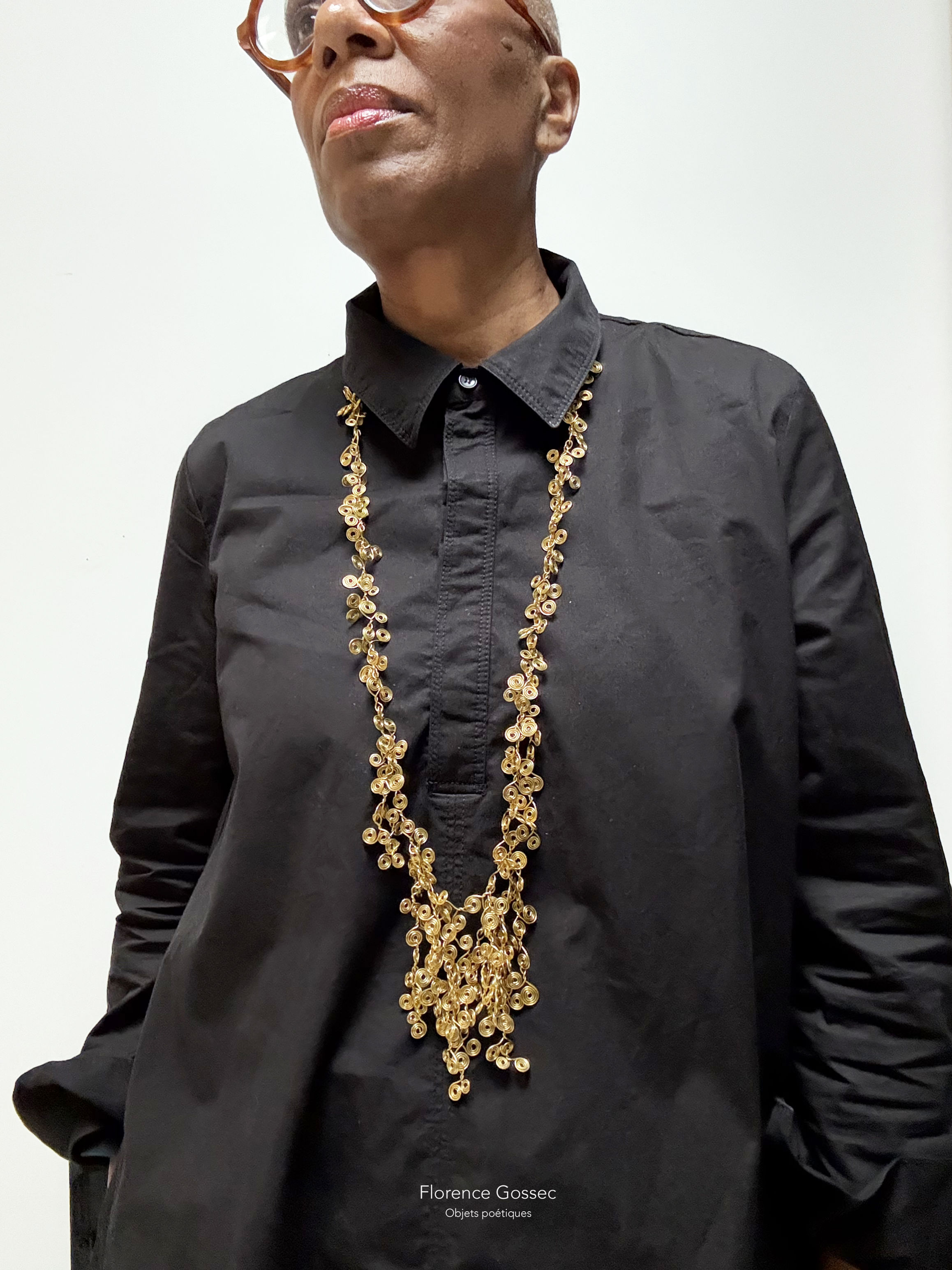 Sautoir Sculptural en Laiton