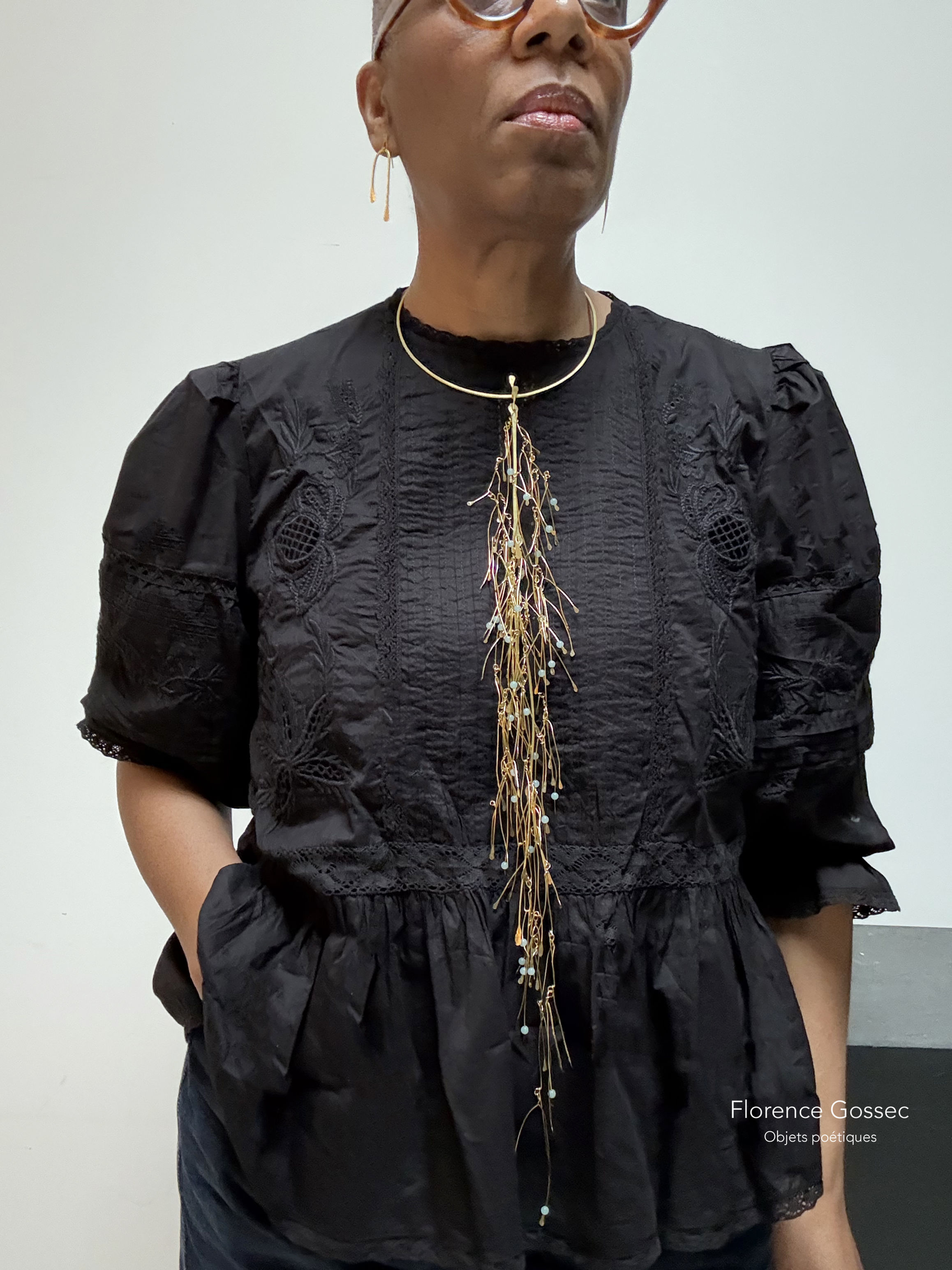 Collier Cravate "Pluie d'Amarienne"