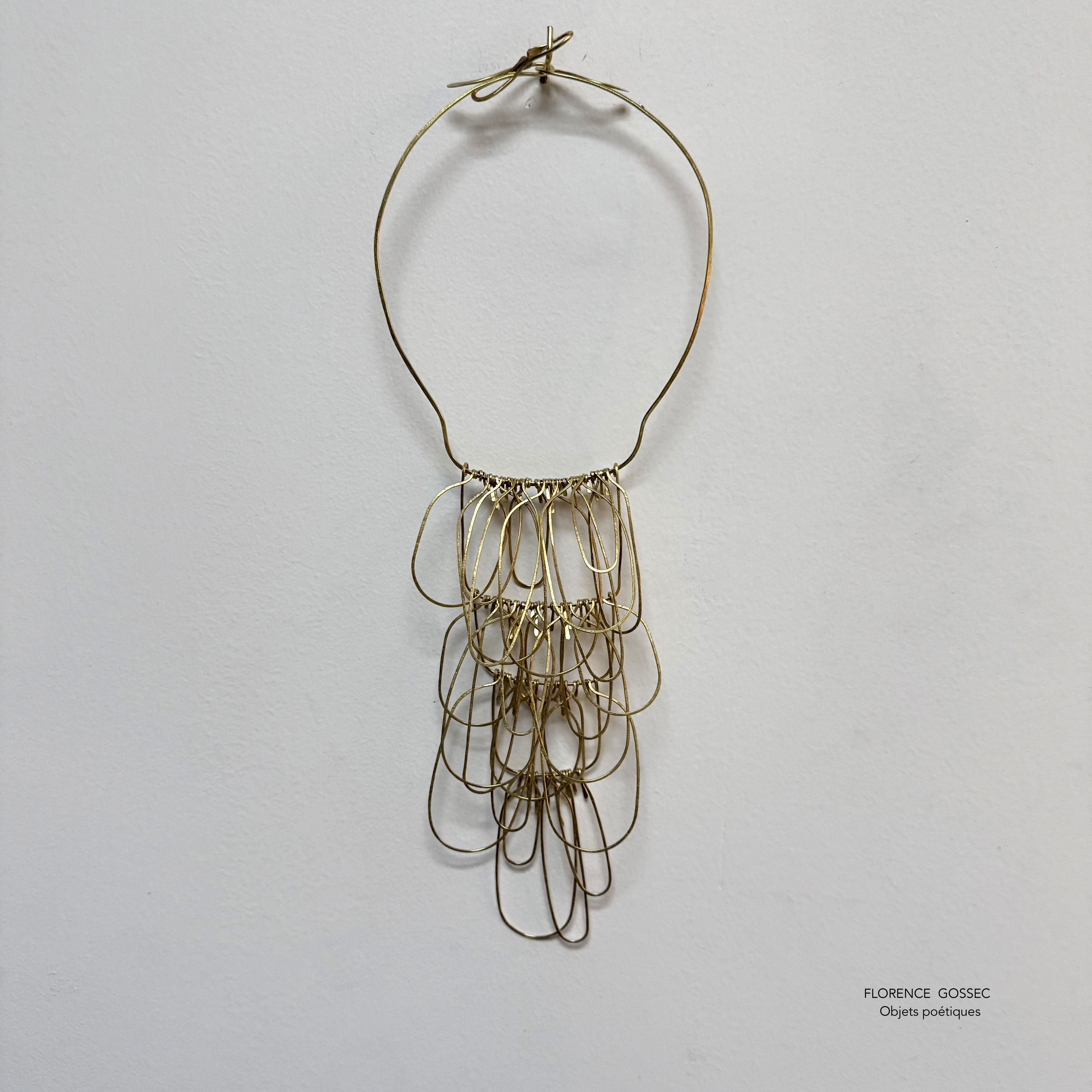 Collier plastron"Cascade Dorée"