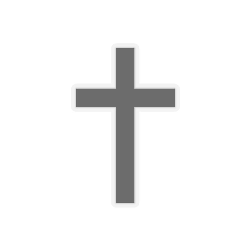 Thumbnail: Black Minimalist Cross: Kiss-Cut Stickers