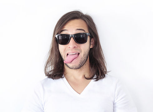 Dude with Sunglasses on White Background