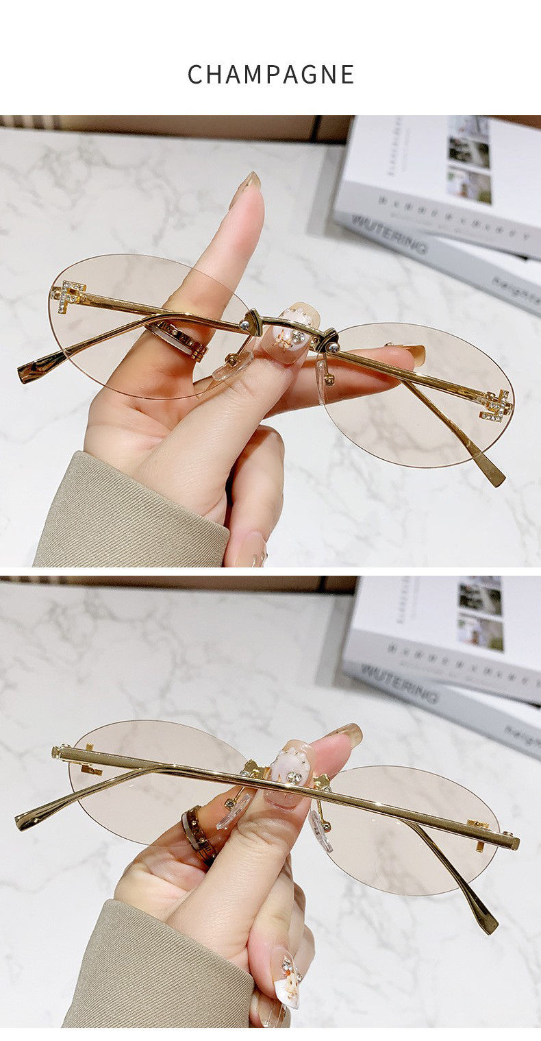 Thumbnail: F-Detail Rimless Oval Shades