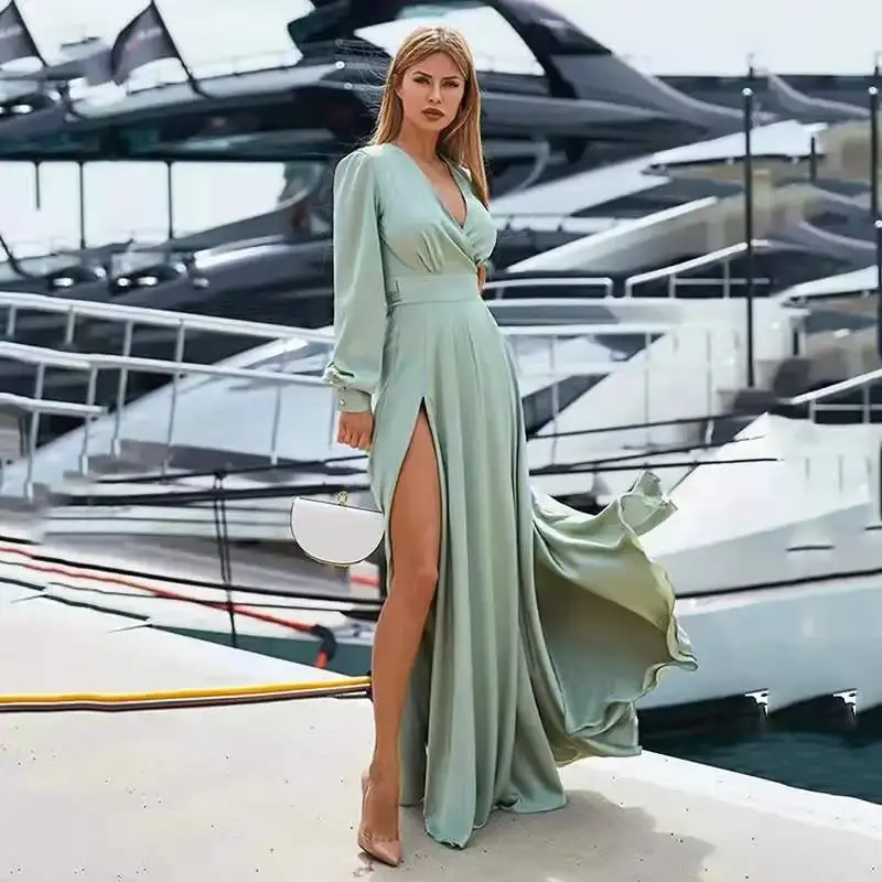 Thumbnail: Aveline Deep V Boho Gown