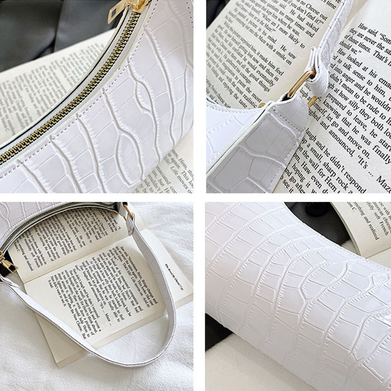 Thumbnail: Croc Texture Mini Shoulder Bag