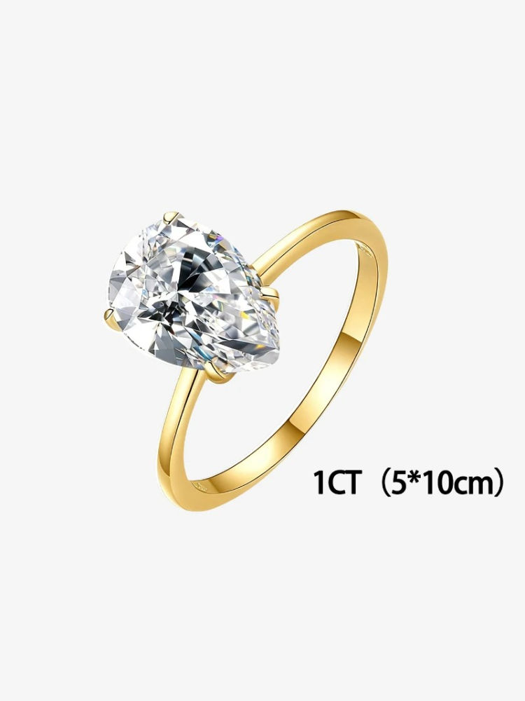 Thumbnail: Teardrop Moissanite Ring