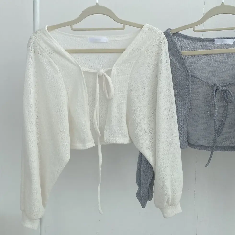 Thumbnail: Ivory Breeze Lace-Up Cardigan