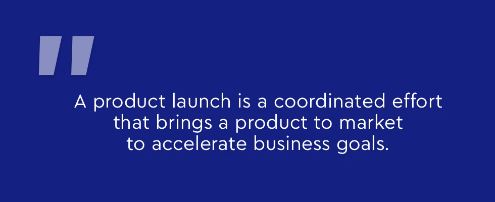 A product launch is a coordinated effort that brings a product to market 
to accelerate business goa