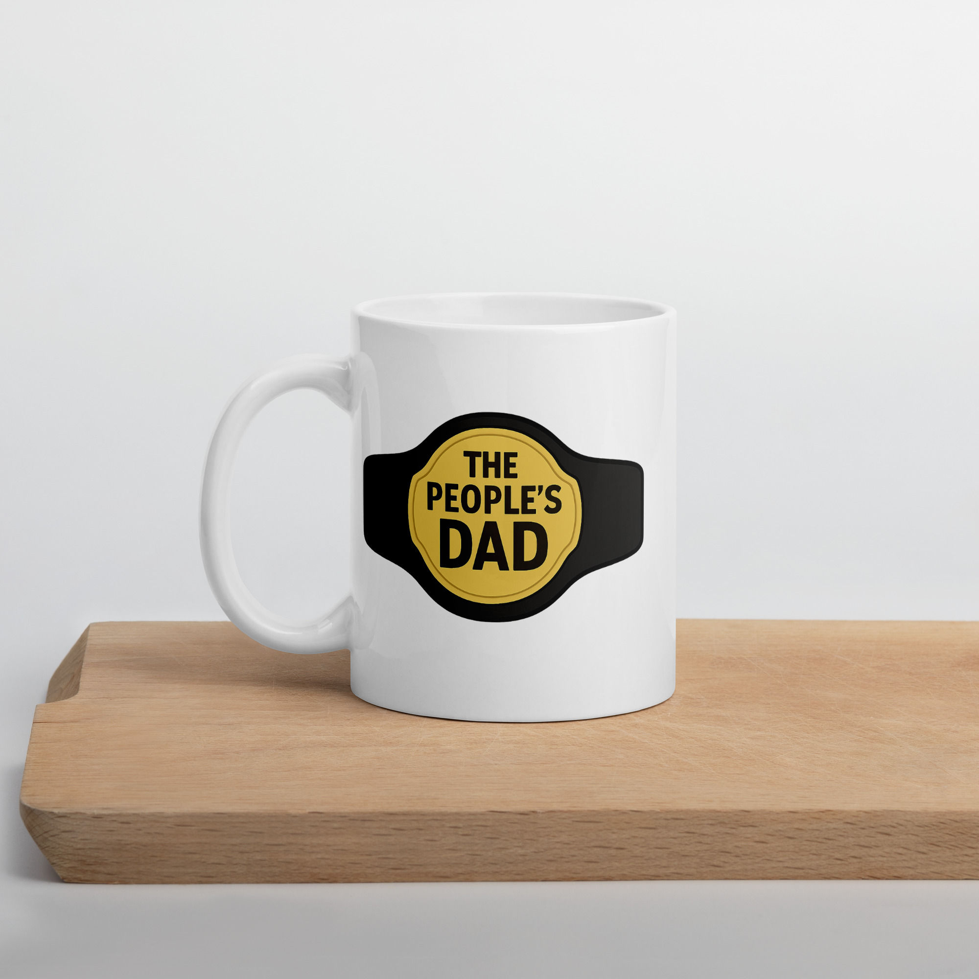 White Glossy Mug - Black Logo