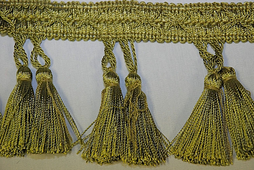 green twin tassel fringe
