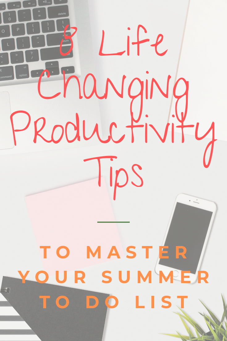 Don't fall into the laziness of summer. Stay productive with the kids home with these 8 tips on how to be more productive.