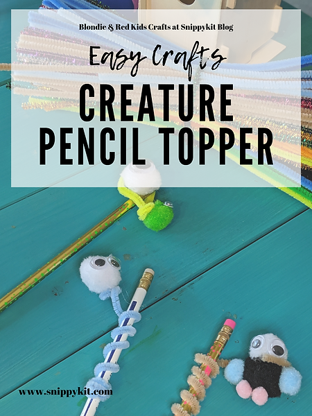 Nothing beats a simple, fun craft for kids for back to school. You will be making a pom pom monster bookmark along with a creature topper.