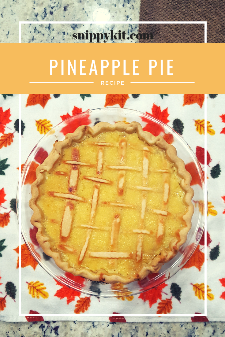 Pineapple Pie is unusual, but with its golden pineapple custard baked under a lattice crust it is pretty tasty dessert. Check out this recipe you'll love.