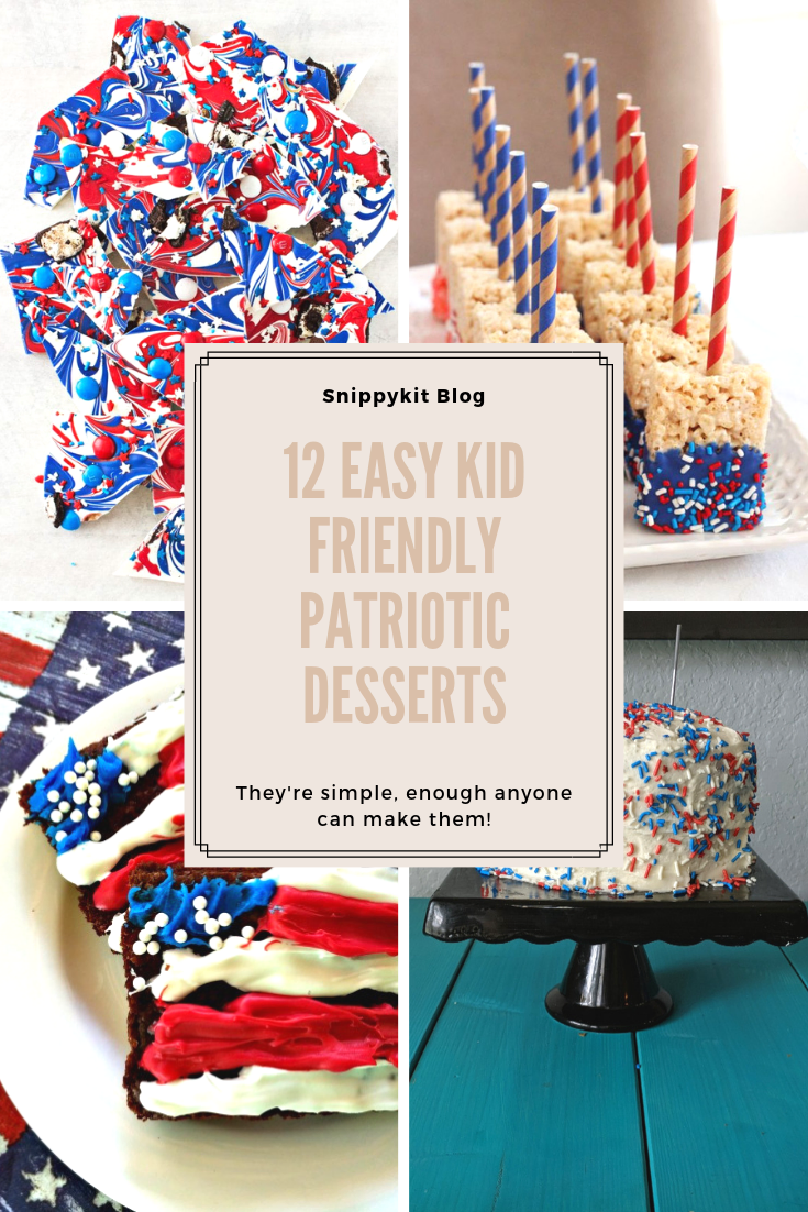 Be sure to check out these 12 simple, easy kid friendly patriotic recipes for desserts they will love this Memorial Day or 4th of July.