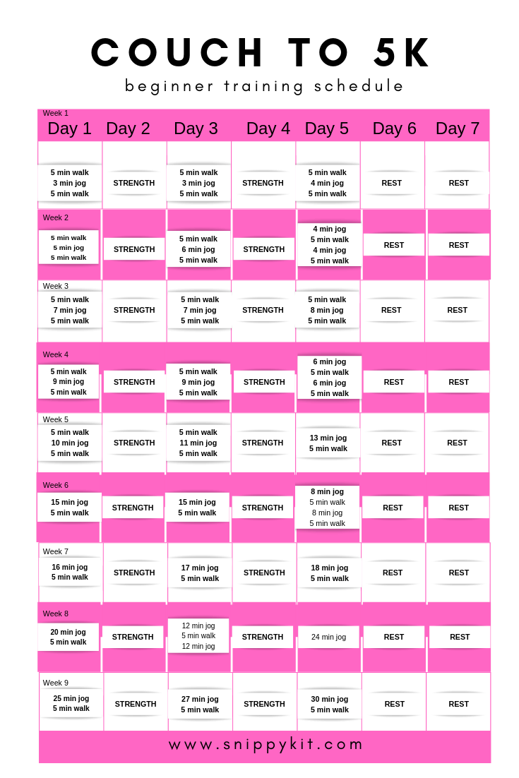 Are you looking to tackle a 5K race – but it’s only a few months away? Get prepared to cross that finish line with this 8 week couch to 5K training plan!