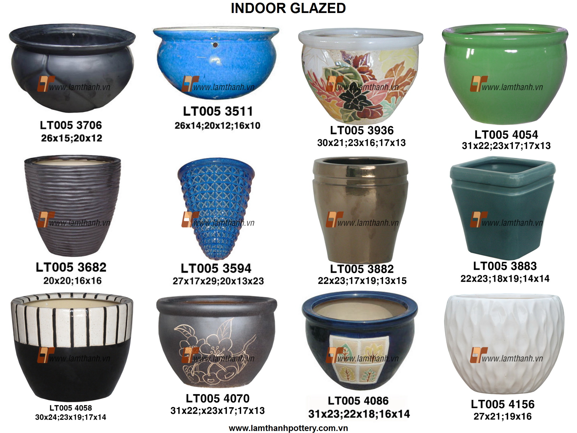 Vietnam Pottery, Vietnam Ceramics, Indoor Pottery Garden Planter Pots