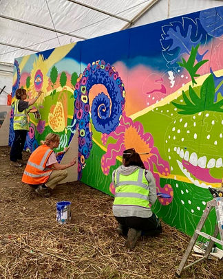 ABI RATOFF, STANDON CALLING POOL MURAL 2023, MURAL, PAINTING, FESTIVAL PAINTING, STRANGE VALLEY