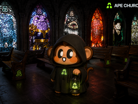 GO TELL IT ON THE BLOCKCHAIN: Chimpers Stake 100,000 $APE In ApeChurch's Decentralized House