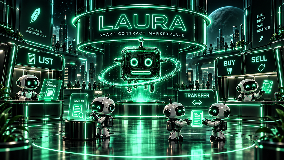 BEEP. BOOP. BUILT AND BOUGHT: Clutch Markets’ AI Swarm LAURA Launches An All New Smart Contract Marketplace On Robinhood Chain!